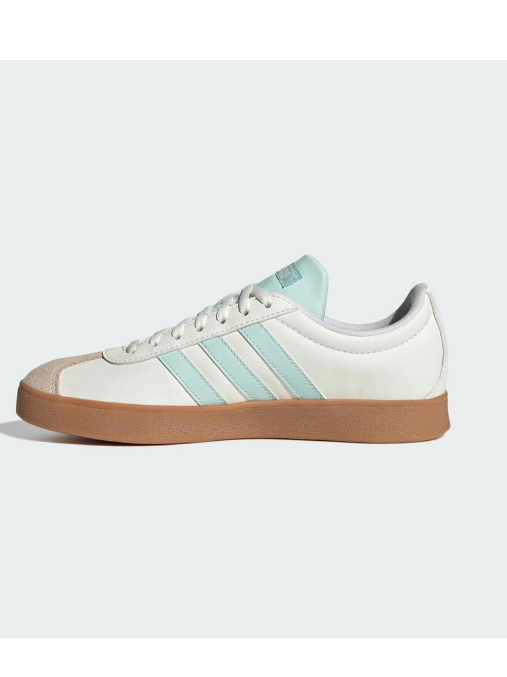 Adidas Women's VL Court Base White turquoise with Gum Sole Sneakers (7.5) - Picture 4 of 9